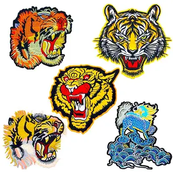 Zviera Cartoon Dekoratívne Patch Tiger Jednorožec ikonu Vyšívané Nášivka Záplaty Pre DIY Žehlička na Nálepky, Odznaky na batoh