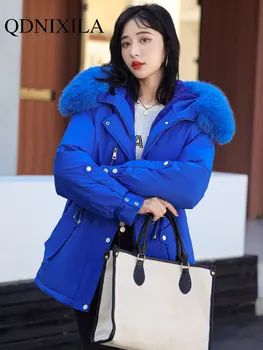 Nové Zimné Oblečenie Žien Bunda pre Ženy Kórea Módne Ťažké Bundy Super Teplé Zimné Žien Kabát Teplé Nadrozmerná Elegantné Parkas