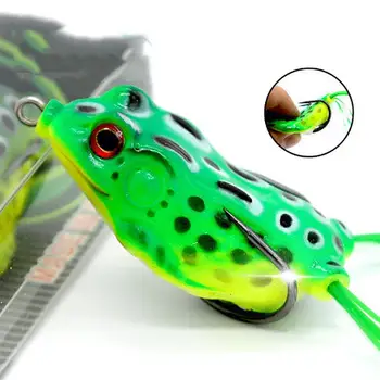 Rybolov Žaba Návnad Mäkké Rúrky Lákať Dvojitý Háčik Dizajn Umelé Plávajúce Multicolor Topwater Ray Žaba Umelé 3D Oči Dropshi