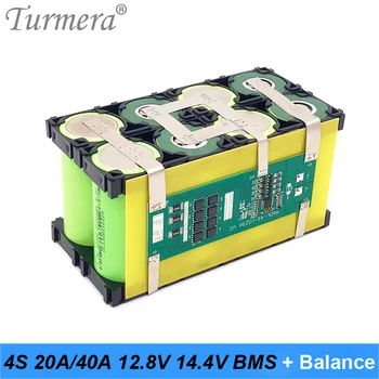 Turmera 4S 12.8 V 40A 20A Rovnováhu BMS pre 32650 32700 Lifepo4 Batérie 12V Solárny Panel Energetického Systému alebo Neprerušené Napájanie