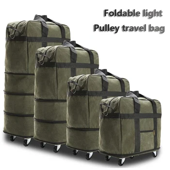 Oxford handričkou vrece veľkú kapacitu cestovná taška s kolesá zadnej časti je vrecko s dvojakým použitím, skladacie batožiny 158 leteckého dopravcu balík