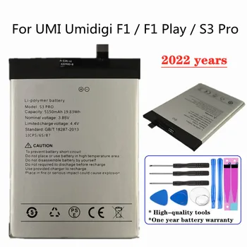 2022 Nové 5150mAh Batérie Pre UMI Umidigi F1 / F1 Play / S3 Pro / S3Pro / F1Play Originálne Náhradné Bateria Batérie + Nástroje