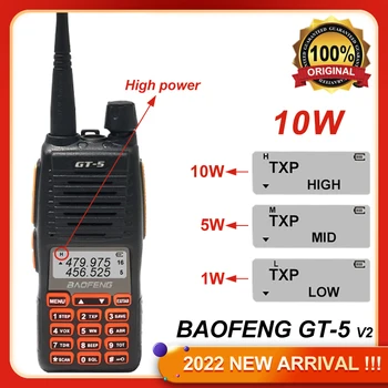 NOVÉ Baofeng GT-5 30 KM Max Walkie Talkie Pre Lov hf Vysielača VHF UHF Ham Rádio diaľkové Rádiové Stanice Upgrade UV82