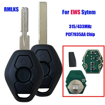 Diaľkové Auto Kľúč pre BMW EWS Systém PCF7935 ID44 Čip 315MHz 433MHz Pre X3 X5 Z3 Z4 1/3/5/7 Série HU92 Čepeľ FCC ID: LX8 FZV