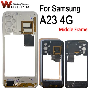 Vysokej Kvality Pre Samsung Galaxy A23 Stredný Rám S SideBottun Bývanie Prípade, Náhradné Diely Pre Samsung A23 4G Strede Rámu