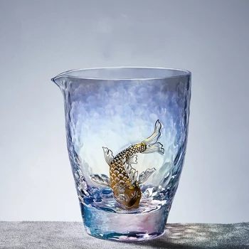 Huancai sklo reálnej pohár tepelne-odolné pribrala čaj delič s zlata plastický veľké čaj mora jeden čaj nastaviť príslušenstvo