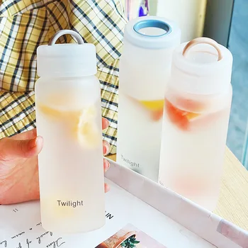 Matné Sklenené Fľaše Lete Jednoduché Prenosné Gradient Ruke Pohár s vekom a Lano Malé Čerstvé Japonský Literárny Šálku Kávy