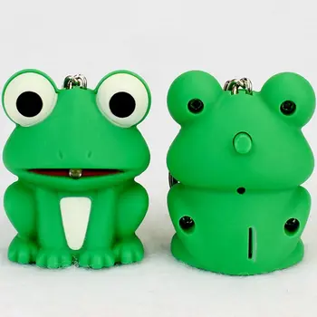 Vtipné Krásne Zelená Žaba prívesok S LED Svetlo, Zvuk Keyrings Deti Hračka Darček Zdobia Taška Keychains Krásne Keyring