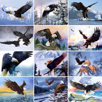 GATYZTORY Akryl Diy Maľovanie Podľa Čísel Súpravy Eagle Zvieratá, Akrylové Farby Na Plátne, Kreslenie, Maľovanky Podľa Čísel Pre Diy Darček