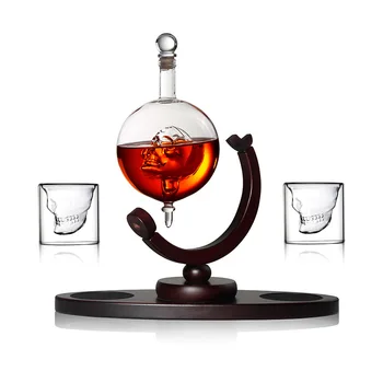 Kreatívne Sklo Lebky Fľašu Whisky Set Sklo Domov Bar Dekorácie Červené Víno Fľaši Vodky Pohár Vína Nastaviť Alkoholické Nápoje Fľašu