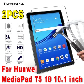 2 Ks Tvrdeného Skla pre Huawei MediaPad T5 10 10.1'inch 0,3 mm Tablet Screen Protector Ochranná Fólia pre AGS2-W09/L09/L03/W19