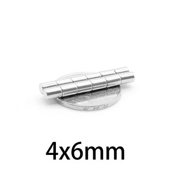 20-1000pcs 4x6mm N35 Neodýmu vzácnych zemín micro NdFeB super Silné kruhu Silný Magnet Okrúhle plechové Magnety (Malé Okrúhle 4*6mm