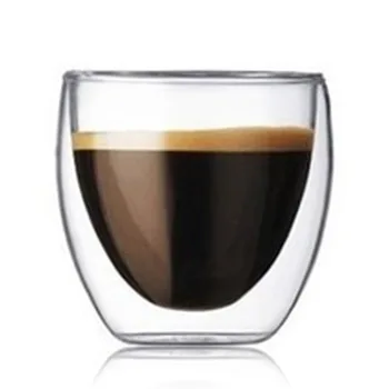 Dvojité Steny Sklo Pohár Priehľadný Ručné žiaruvzdorné Čaj Piť Poháre MINI Whisky Pohár 100 celzia, Espresso Šálku Kávy
