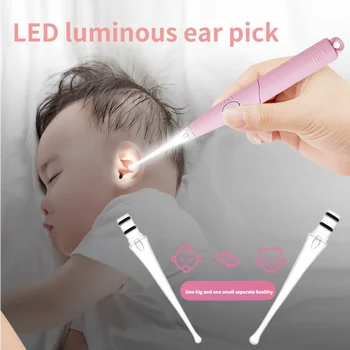 1 Sada Baby Ucho Cleaner Ušného Mazu Nástroj Pre Odstránenie Baterka Earpick Ucho Čistenie Ušného Mazu Odstraňovač Svetelný Ucho Curette Svetlo Lyžica
