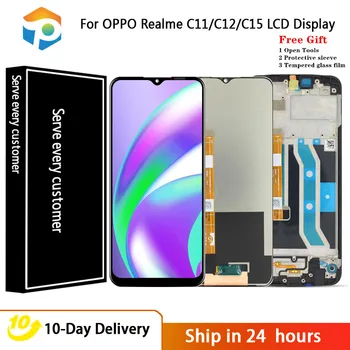 Pôvodný Pre OPPO Realme C11 C12 LCD Displej Screen Dotknite sa položky Digitalizátorom. Montáž Na Realme C15 RMX2180 RMX2185 RMX2189 S Rámom
