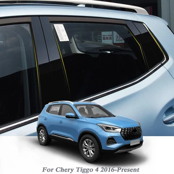 8pcs Auto Styling Pre Chery Tiggo 4 2016-Súčasnosť Auto Okno Orezania Nálepky Strednom Stĺpci Nálepky, PVC Externé Príslušenstvo