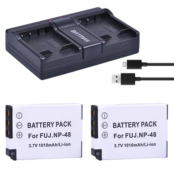 Batmax 2pc NP-48 NP 48 NP48 batérie+Duálny USB Nabíjačka pre Fujifilm XQ1 XQ2 NP-48 Fotoaparát Batérie
