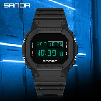SANDA Multifunkčné LED Digitálne Hodinky Pánske Športové Hodinky Mužov Ms Vody dôkaz náramkové hodinky Módne Elektronické hodiny Reloj de hombre