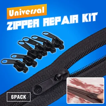 6 ks/set z čiernej alebo hnedej Okamžité Zips universal Instant Fix Zips súprava na opravu nahradenie Zip Jazdca nový šijací zips