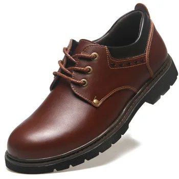 Anglicko Luxusné Kožené Topánky Mužov Formálne Šaty Módne Oxfords Jar Jeseň Bezpečnostná obuv Krajky-up Vonkajšie Mens Vychádzkové Topánky
