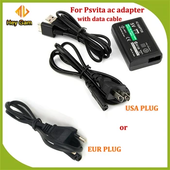 EU/US Plug Domácej Sieťovej Nabíjačky Napájanie AC Adaptér+USB Nabíjací Kábel Kábel Pre Sony PlayStation Psvita PS Vita SVK 1000