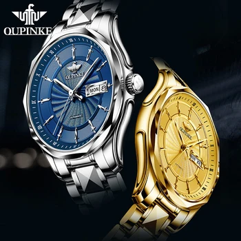 OUPINKE Mužov Automatické Hodinky Sapphire Crystal Luxusné Mechanické Náramkové hodinky Vodotesné Volfrámové Ocele Sledovať Mužov Relogio Masculino