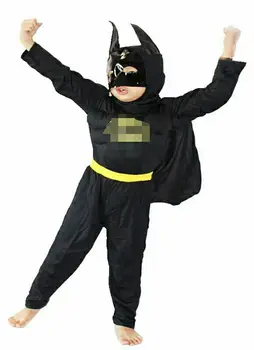 Veľkoobchod a maloobchod Halloween Party kostýmy black svalov model oblečenie Chlapec Role-playing oblečenie,Dlhé rukávy T-shirt