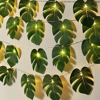 1.5/3 M Umelé Korytnačka Listy LED Reťazec Svetlá pre Narodeniny, Havajské Luau Party Jungle Pláži Tému Domáce Záhradné Dekorácie