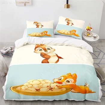 Alvin Perinu 200x200 Disney Deka Zahŕňa obliečka na Vankúš Čip N Dale posteľná bielizeň Nastaviť Posteľ Pokrytie Súkromných Pluto Cartoon 3d Pre Domáce