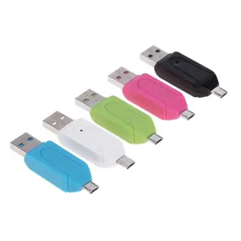 ALLOYSEED USB2.0 SD card reader, podpora OTG 5,5 cm x1.7 cm x1cm čítačka kariet podpora Micro USB/USB 2.0/ TF card