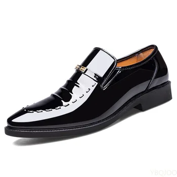 Taliansky Patent Kožené Topánky pre Mužov Office 2022 Formálne Pošmyknúť na Obuv Muži Mokasíny Mužov Topánky Kožené Zapatos De Hombre Chaussure
