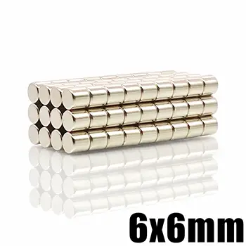 10-1000pcs 6x6 mm Mini Malé Okrúhle Magnety N35 Neodýmu Magnet Dia 6x6mm Trvalé NdFeB Silné Silné Magnety 6*6