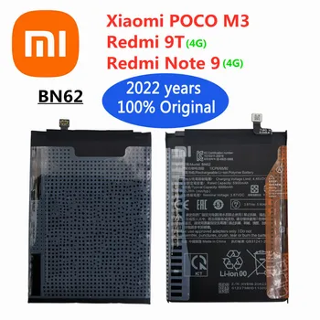 2022 rokov Nové Originálne Batérie BN62 6000mAh Pre Xiao POCO M3 / Redmi 9T Poznámka 9 4G Verzia Náhradné Batérie