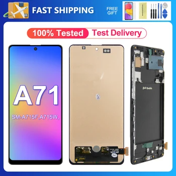 A71 AAA+ Kvality Pre Samsung Galaxy A71 Lcd Displej Dotykový Displej Digitalizátorom. S montážou Rámu Pre A715 A715F A715W A715X Obrazovke