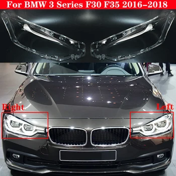 Auto Predných Svetlometov Kryt pre BMW Radu 3 F30 F35 F82 2016-2018 318i 320i 330i 340i Svetlomet Lampcover Vedúci svetlo sklo Čiapky