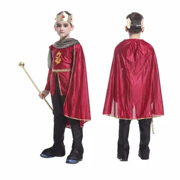 Halloween Gotický Kráľ, Princ, Cosplay Kostýmy Deti Chlapcov Narodeninovej Party Šaty, Kostýmy