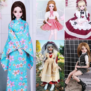 60 cm Kimono bjd Coth Slúžka Lolita šaty lattic celý set bábiky oblečenie 1/3 Bábika Oblek č topánky Bábika Príslušenstvo Pre 60 cm Bjd bábika