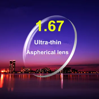 1.67 Index High Definition Živice Aspherical Šošovky na Predpis Krátkozrakosť Okuliare Radiačnej Odolnosti 2 KS Pre Pár