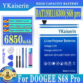 YKaiserin Batériu Mobilného Telefónu BAT19M116300 (S68 Pro) 6850mah Pre DOOGEE S68 Pro S68Pro Batérie + Trať Č.