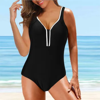 Dámske jednodielne Plavky 2022 Plus Veľkosť Plávanie Bikini Set Žena Black Letné Kúpanie Oblek Plavky Nadrozmerné купальник