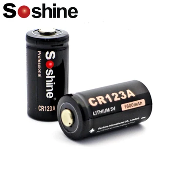 2 Ks / Veľa Soshine 3.0 V CR123A Primárne Lítiové 1600mAh RCR123A Cell Batéria
