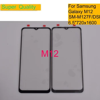 Náhradná Pre Samsung Galaxy M12 M127 Dotykový Displej Predné Sklo Panel LCD Vonkajší Displej Objektív Predné Sklo LCD S OCA Lepidlo