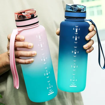UZSPACE 1500ml Športová Fľaša na Vodu S Časom Značku Veľkú Kapacitu Prenosné nepriepustných Vonkajšie Cestovať, Piť Plastový Pohár BPA Free