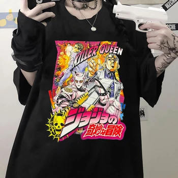 Horúce Japonské Anime radu jojo Bizarné Dobrodružstvo Kira Yoshikage Vrah Kráľovná Grafické Tričko Muži Ženy Lete Manga T-shirt Streetwear