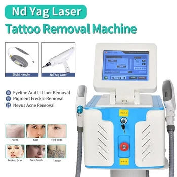 2 v 1 IPL+Nd Yag Laser, Stroj Profesionálne OPT Odstránenie Chĺpkov Stroj Q Prepnúť Laserové zariadenie na Odstránenie Tetovania