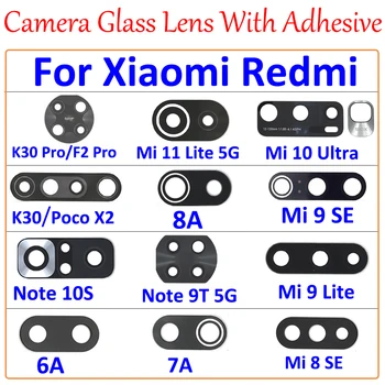 100ks，Pôvodná Kamera Sklo Objektívu S Lepidlo Pre Xiao Mi 9SE 10 11 Ultra Lite Poco F1 F2 Pro X2 Redmi 6A 7A 8 9 10 Pro Poznámka 9T