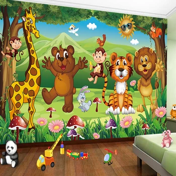 Vlastné HD Zvierat Cartoon detskej Izby Fotografie, Nástenné Maľby, Tapety Obývacia Izba Deti Spálňa Eco-Friendly nástenná maľba Tapetu 3 D