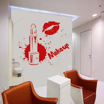 Make-Up Studio Stenu, Nálepky Kozmetika Rúž Vinyl Dizajn Interiéru Okno Obtlačky Moderného Umenia Dekorácie, Nástenné Maľby, Tapety 4235