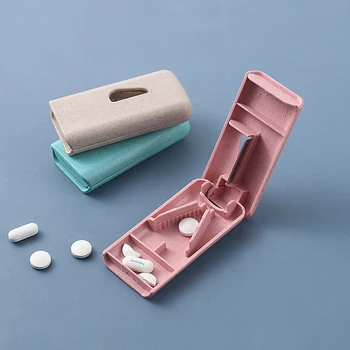 3 Farby Vitamín Medicíny Pilulku Box Prípade Organizátor Tablet Kontajner Rezanie Drogy Pre Osobnú Starostlivosť O Zdravie Nové