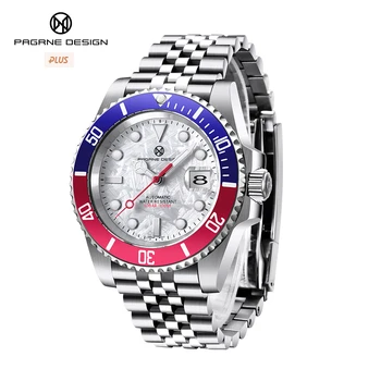 2021 Nové Luxusné Mužov Šport Mechanické Náramkové hodinky PAGRNE DIZAJN Top Značky Mužov Automatické Hodinky z Nerezovej Ocele reloj hombre hodiny
